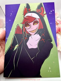 Image 2 of A5 Print of Alastor in Nun Costume - A5 Pearlescent Finish || Hazbin Hotel