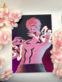 A5 Print of Sukuna - Jujutsu Kaisen with Pearlescent Finish