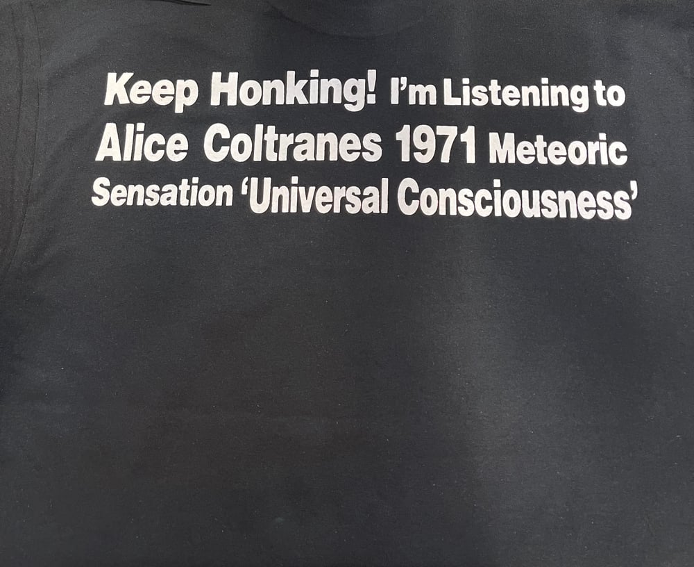 Image of My Other UFO Is a Harp White Print on Black Tee