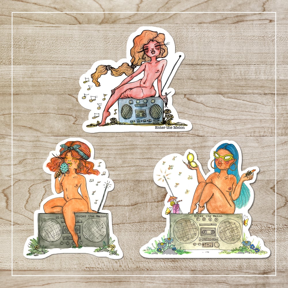 Image of Babes + Boomboxes Sticker Trio