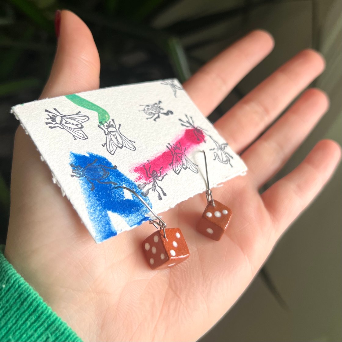 Image of dice earrings