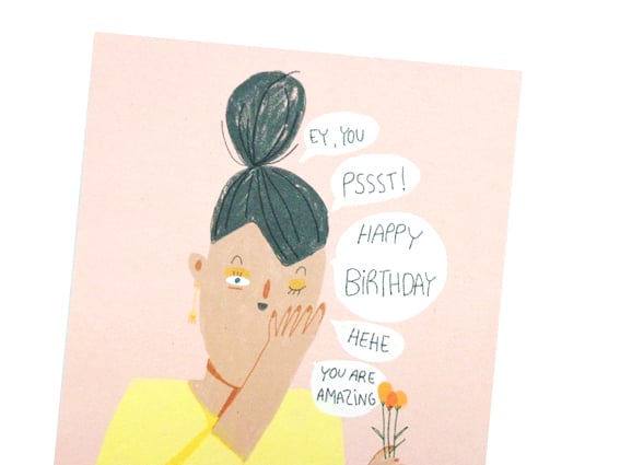 Image of POSTKARTE Pssst! Happy Birthday