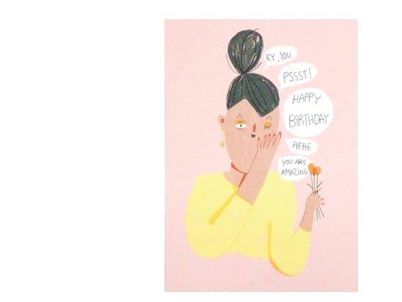 Image of POSTKARTE Pssst! Happy Birthday