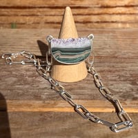 Image 1 of Amethyst on Agate Necklace