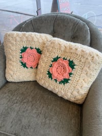 Image 1 of Crochet flower pillows #199 #200