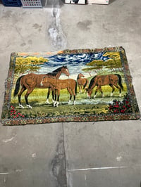 Image 2 of Antique horse tapestry 