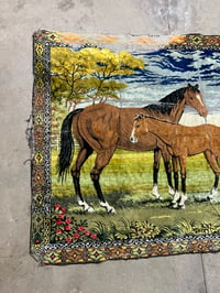 Image 3 of Antique horse tapestry 