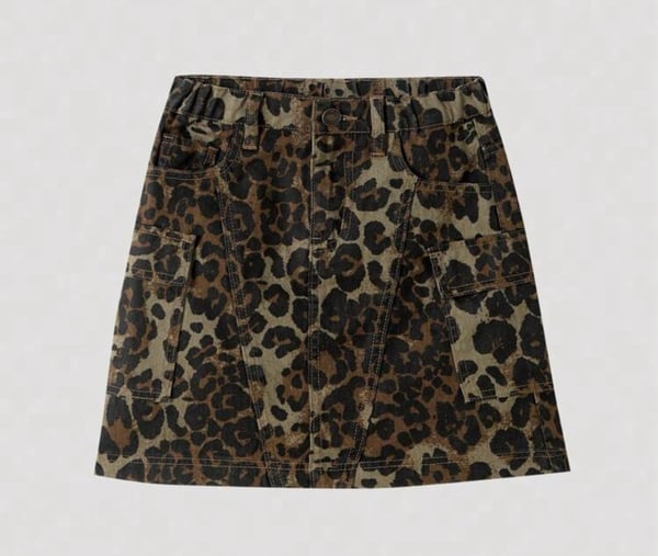 Image of Leopard denim skirt