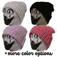 Single Color Crochet Beanie with Cuff