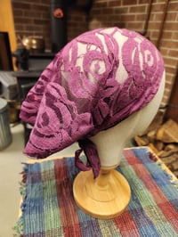 Image 3 of Pure Cotton Lace Cover with Ties- Purple