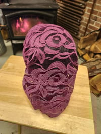 Image 4 of Pure Cotton Lace Cover with Ties- Purple