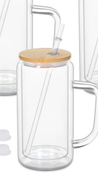 16 ounce Glass Snow Globe Mug With Handle