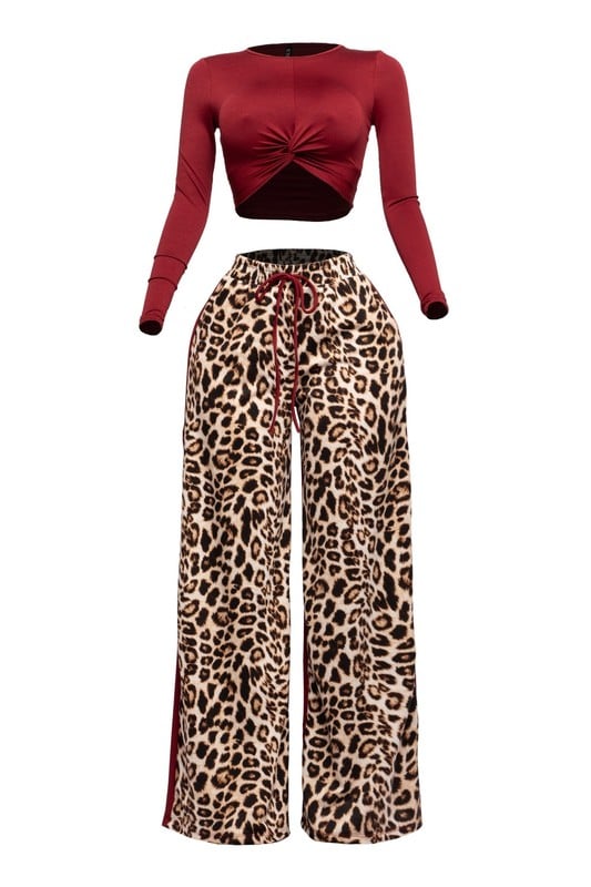 Image of Leopard Pants Set 