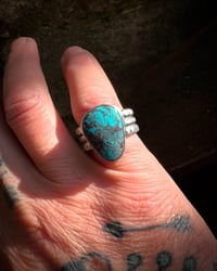 Image 3 of WL&A Handmade Ingot Smoky Deep Blue Gem Grade Bisbee Ring - Size 10