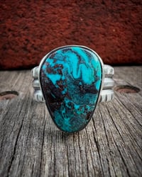 Image 4 of WL&A Handmade Ingot Smoky Deep Blue Gem Grade Bisbee Ring - Size 10