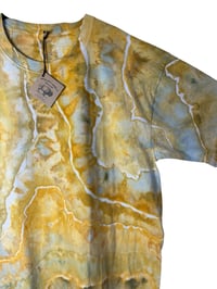 Image 3 of XXL Adult Combed Cotton Tee in Golden Earthy Geode Ice Dye