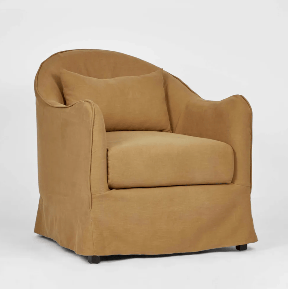 Image of Nutmeg Slip Covered Armchair 