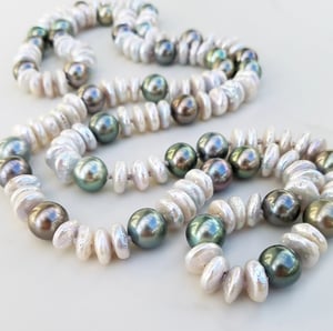 Tahitian & Fresh Water Pearl Helix Necklace
