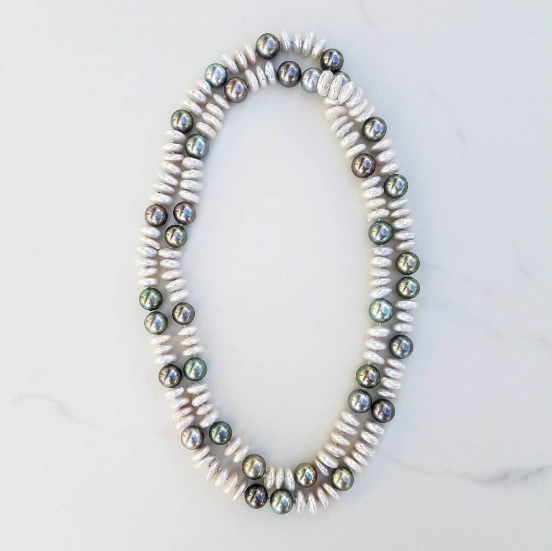 Tahitian & Fresh Water Pearl Helix Necklace
