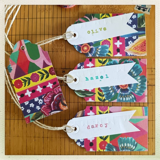 Image of up cycled gift tags - 4 pack