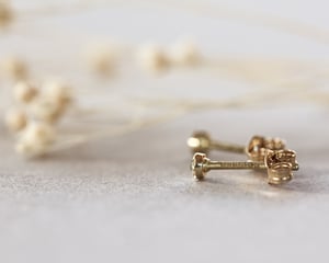 Image of 18ct Gold, 2mm Rose-Cut Diamond Stud Earrings