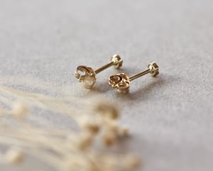 Image of 18ct Gold, 2mm Rose-Cut Diamond Stud Earrings