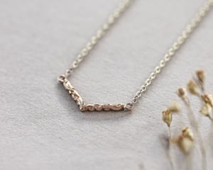 Image of 9ct gold Floral carved chevron necklace