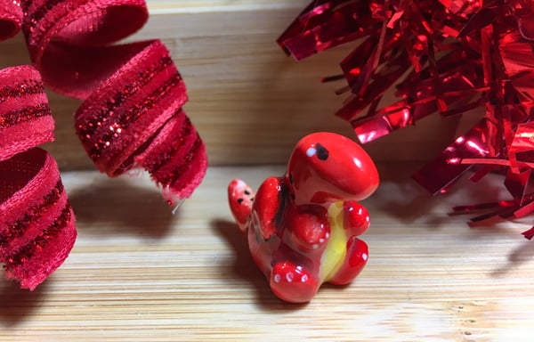 Image of Tiny Pottery Dragon - Prototype Red Dragon