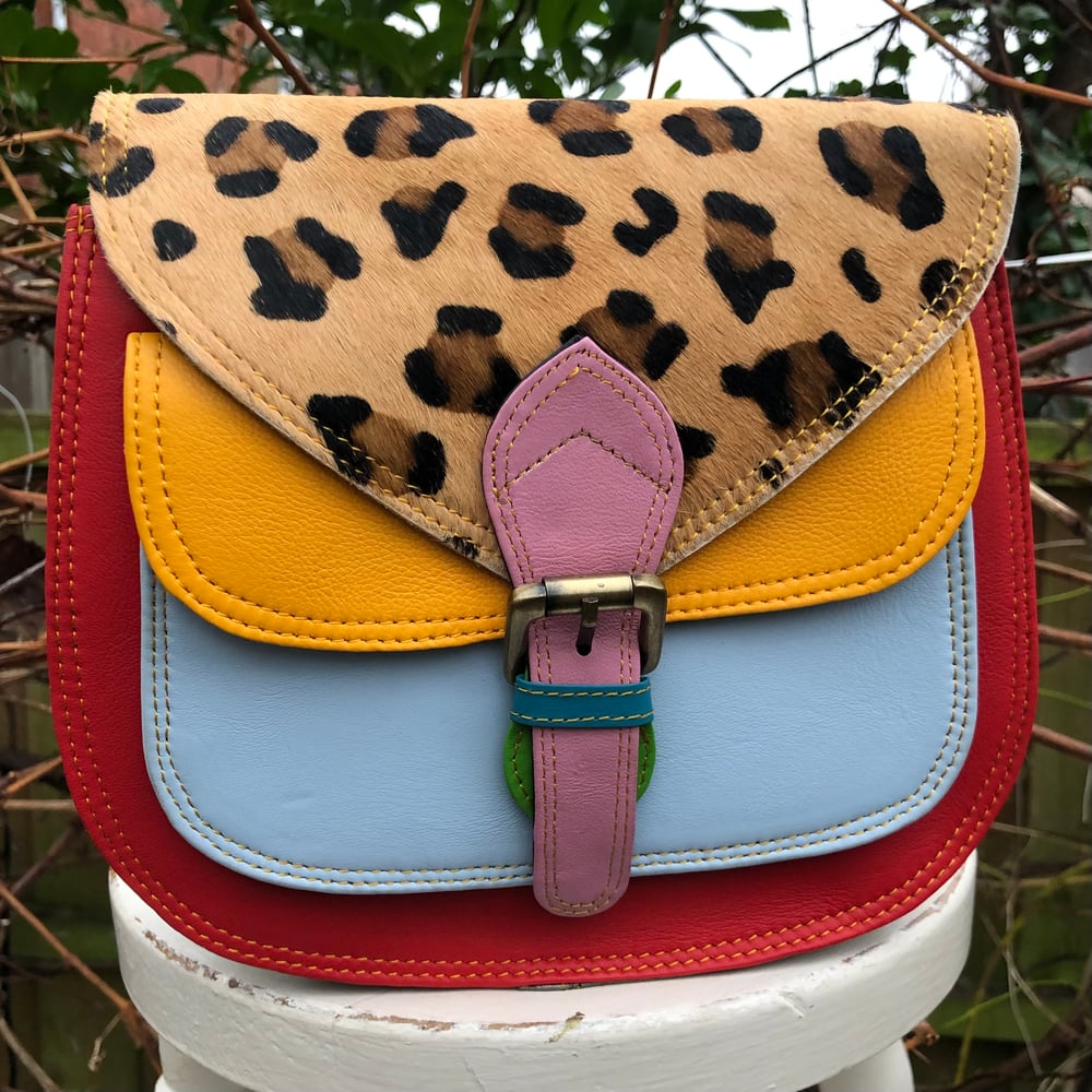 Image of Harlequin Collection - Recycled Leather Small Saddle #20CE