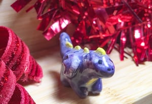 Image of Tiny Pottery Dragon - Purple Dragon No. 12