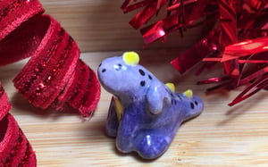 Image of Tiny Pottery Dragon - Purple Dragon No. 15