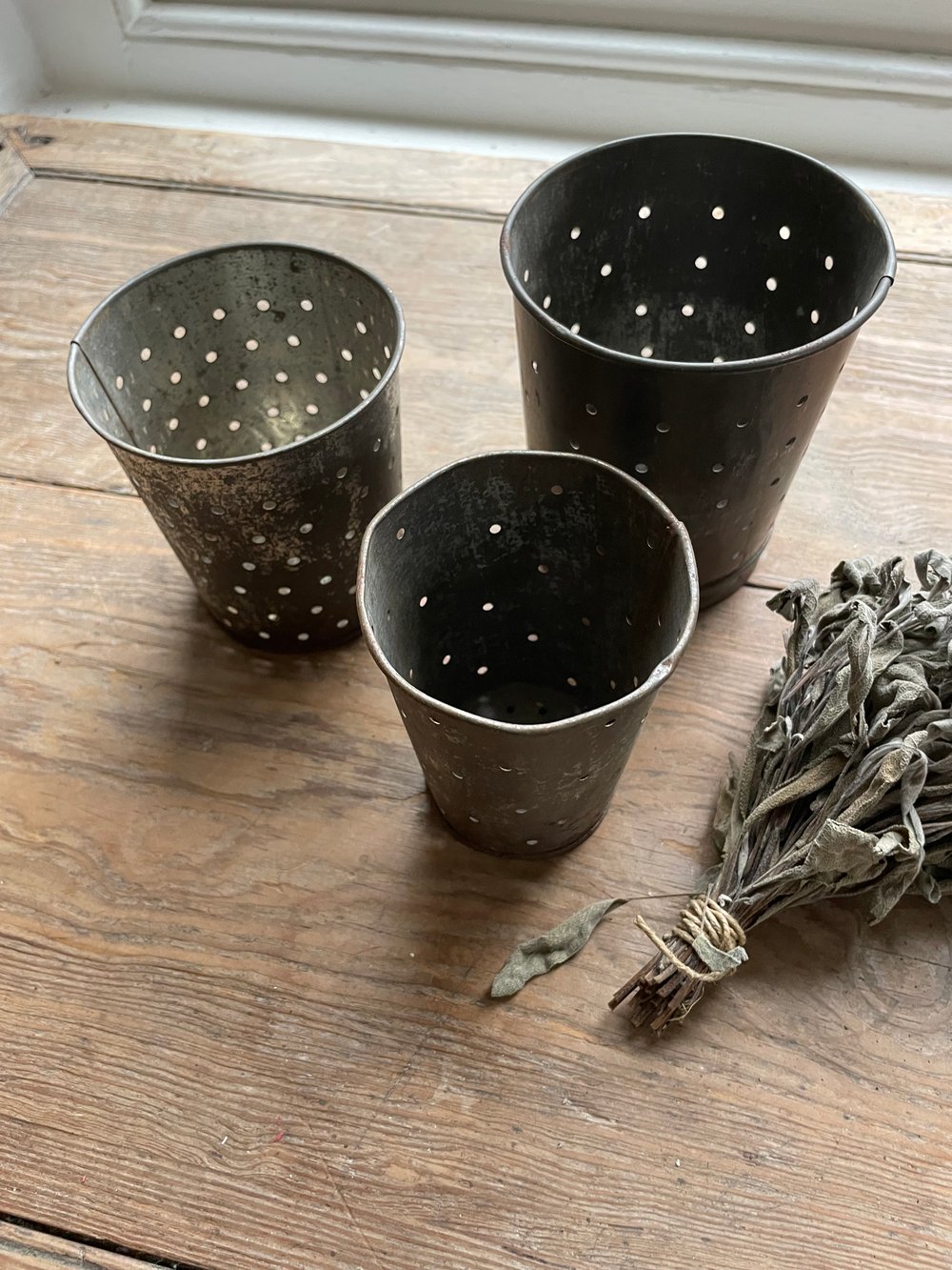 Image of Trio of Zinc Cheese Moulds 