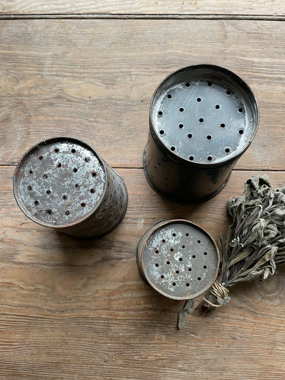 Image of Trio of Zinc Cheese Moulds 