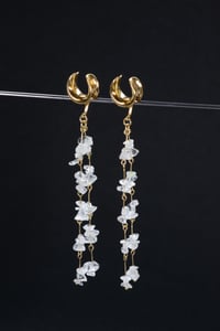 Image 6 of Ear Saddle Hangers Crystal - Silver/Gold - Plugs for Stretched Ears Tunnels - Stainless Steel 316L