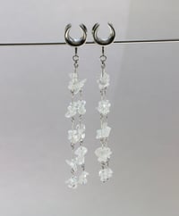 Image 5 of Ear Saddle Hangers Crystal - Silver/Gold - Plugs for Stretched Ears Tunnels - Stainless Steel 316L