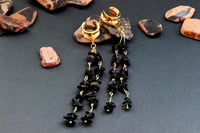 Image 9 of Ear Saddle Hangers Crystal - Silver/Gold - Plugs for Stretched Ears Tunnels - Stainless Steel 316L