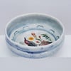 Woodpecker on Stump Porcelain Dish