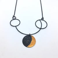 Image 3 of Orange Crescent Moon Statement Necklace