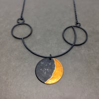 Image 1 of Orange Crescent Moon Statement Necklace