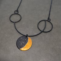 Image 2 of Orange Crescent Moon Statement Necklace