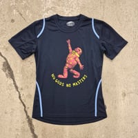 Image 1 of Mr Blobby No Gods No Masters ladies navy  ACTIVEWEAR t-shirt