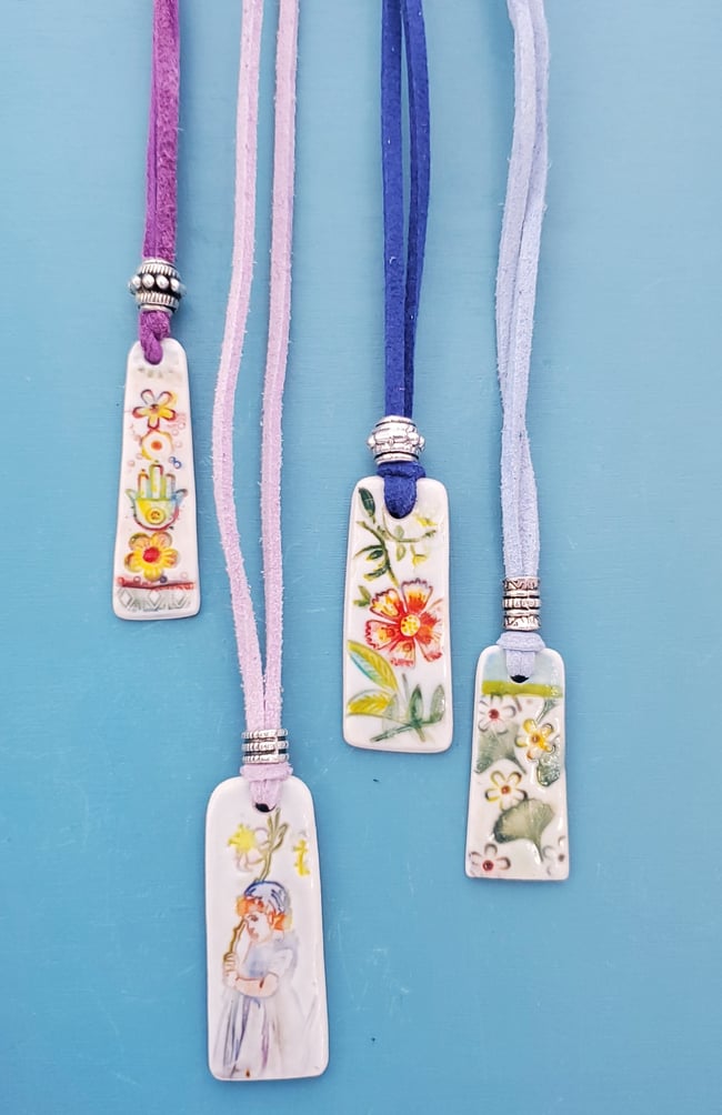 Flower Girl Medley Porcelain Pendants