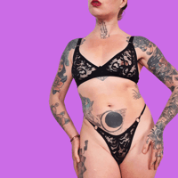 Image 1 of The LULU thong in black floral lace