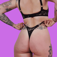 Image 4 of The LULU thong in black floral lace