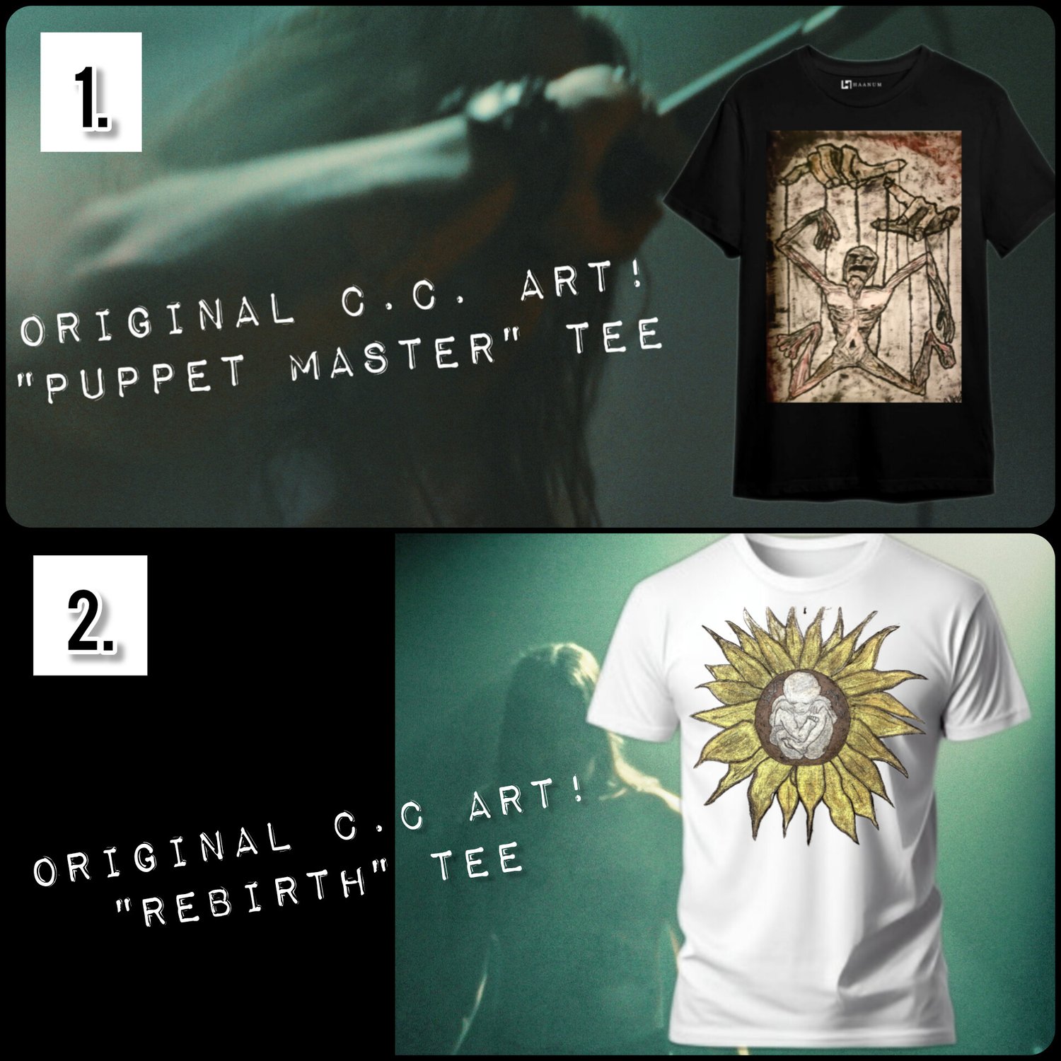 Image of C.C. Original painting tees! Numbered 1 & 2