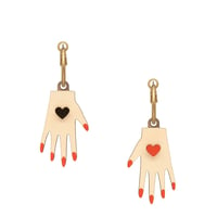 Image 2 of Pendientes de aro Hands with a heart de Materia Rica