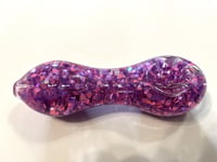 Image 1 of True Love Freezer-Friendly Glittery Glass Pipe: Elegant Chilled Smoking Accessory for Discreet Use