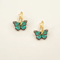 Image 1 of Pendientes mariposa monarca turquesa de Materia Rica