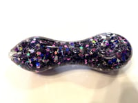 Image 1 of Purple Stars Freezable Glitter Glass Pipe