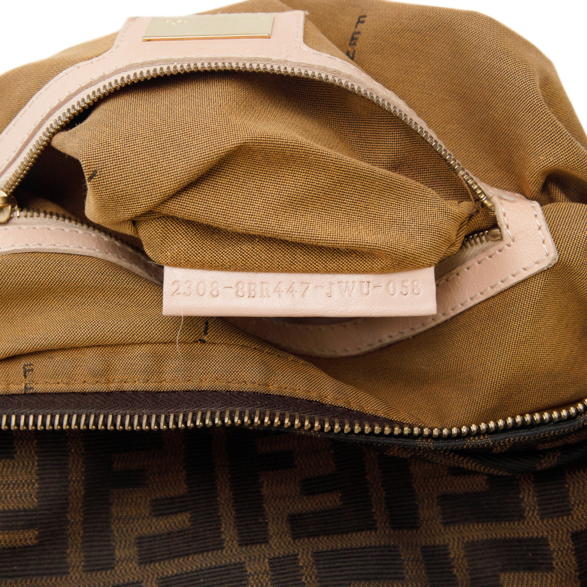 Image of Fendi Monogram Canvas Hobo Shoulder Bag